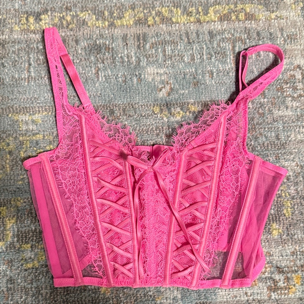 Victoria Secret- Lace Pink Corset Top